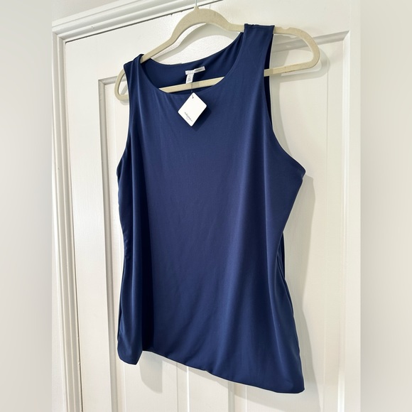 Halogen sleeveless navy blue soft blouse top nwt cami - Picture 3 of 9